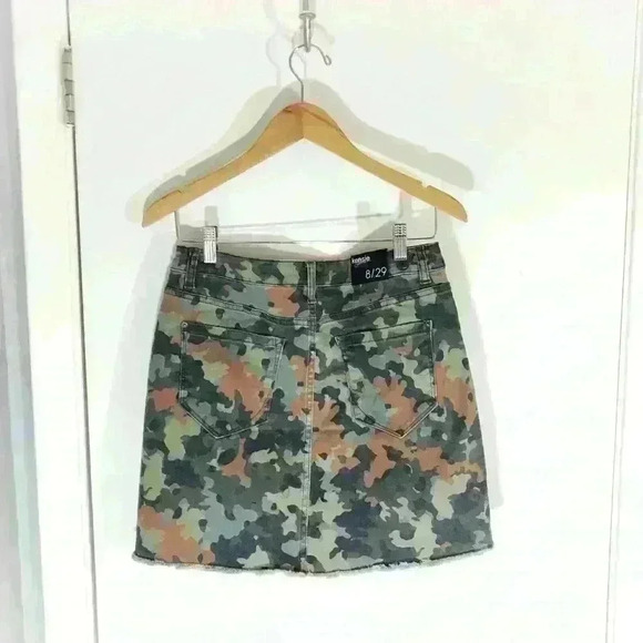 NWT Kensie Jeans ‘Puzzle Camo’ Denim Mini Skirt - Picture 3 of 8
